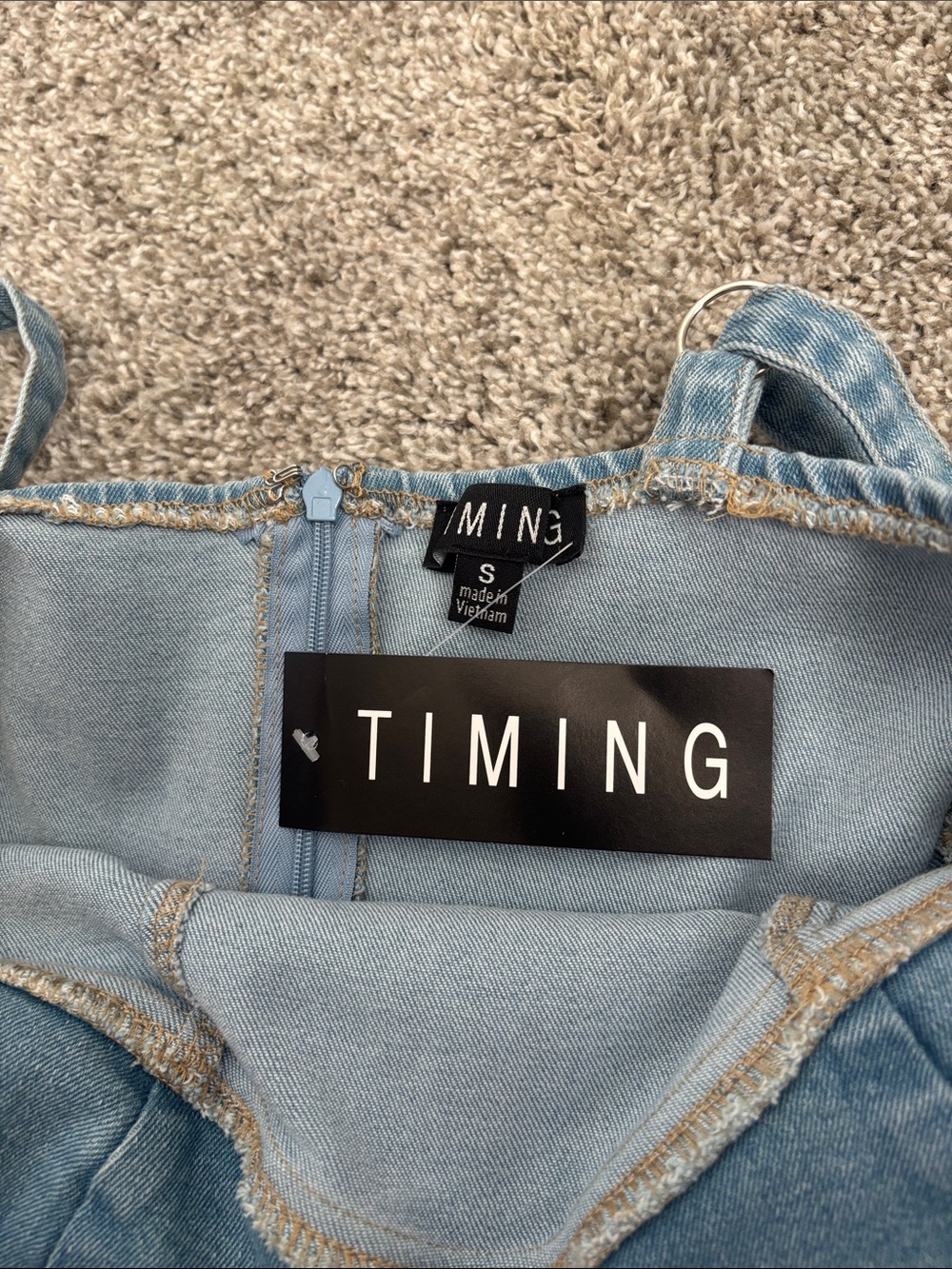 Timing Light Blue Denim Midi Sundress - Sleeveless Casual Dress - Picture 4 of 7